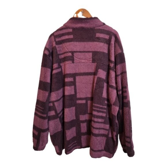 No Boundaries Mens Sherpa Oversized Trucker Jacket Multicolor Full Zip 3XL - Picture 3 of 14